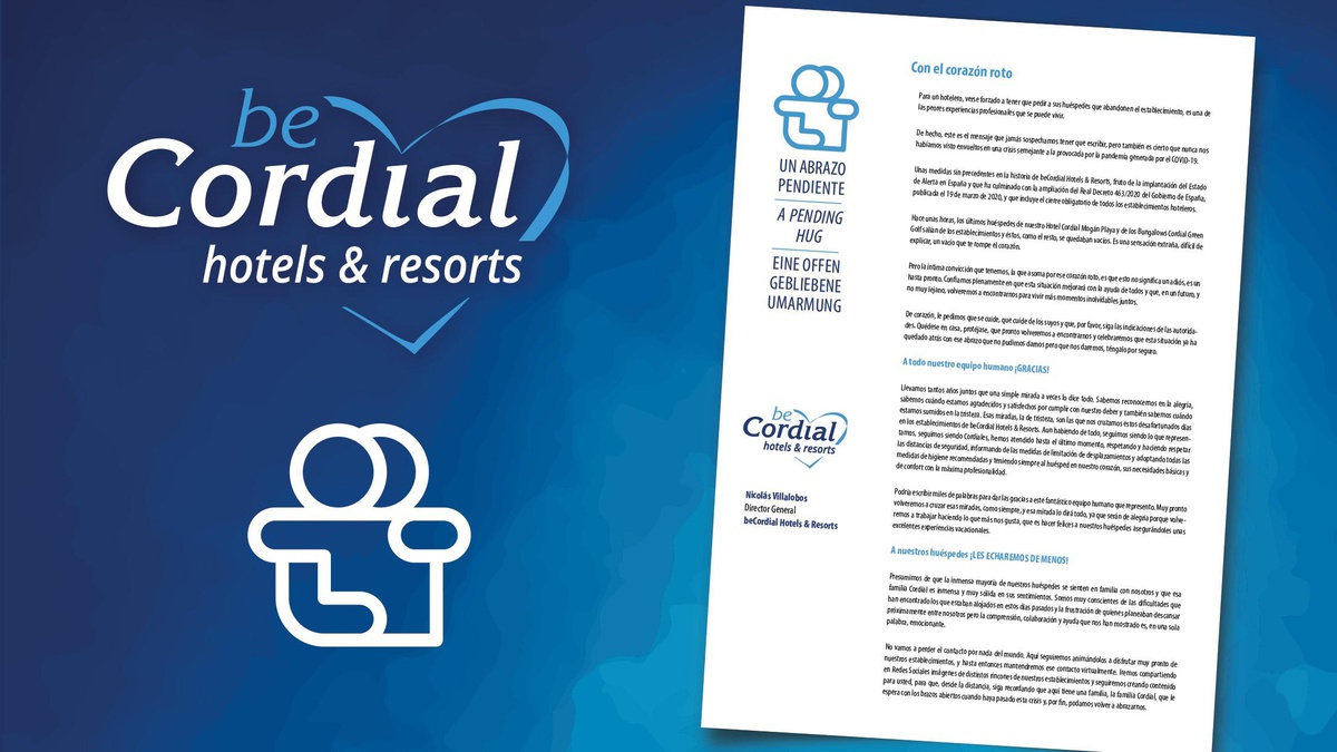 A letter from Nicolás Villalobos, CEO of beCordial Hotels & Resorts.